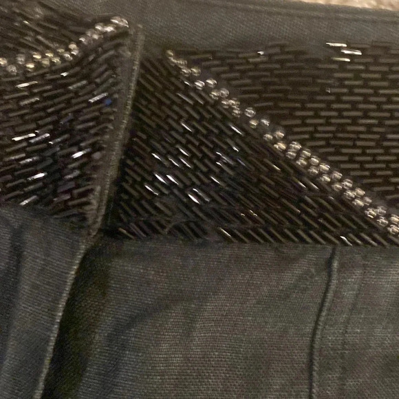 Avenue Montaigne Paris linen beaded cropped pants size 3 - Picture 3 of 8